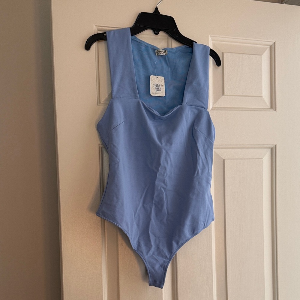 Free People One Piece blue bodysuit